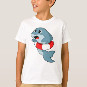 Dolfine in zwemmen met Swim-ring T-shirt
