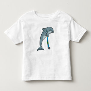 Dolfine op Hockey met Hockey-stick Kinder Shirts