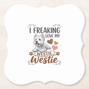 Dolk in Love Westie Hond Harten Pootjes_1 Kartonnen Onderzetters