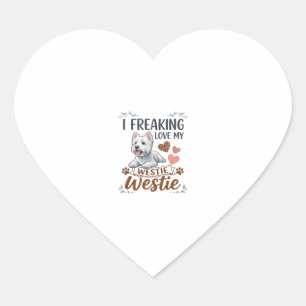 Dolk Verliefd op Westie Hond Harten Pootjes_1 Hart Sticker