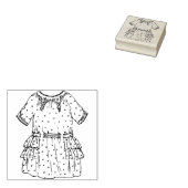 doll dress art stamp 	rubberstempel (Gestempeld)