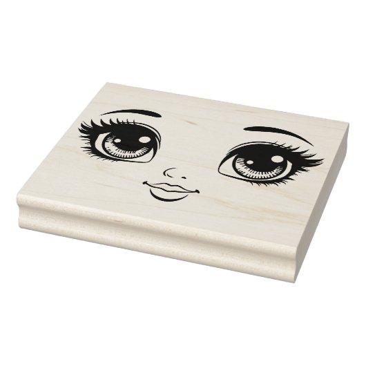  Doll Face Eyes Lips Originele Kunst Rubberstempel (Stempel)