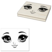  Doll Face Eyes Lips Originele Kunst Rubberstempel (Gestempeld)