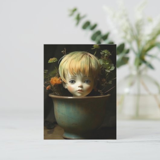 Doll Head Planter Briefkaart (Staand voorkant)