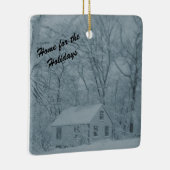 Doll House in Snow Storm Keramisch Ornament (Rechts)