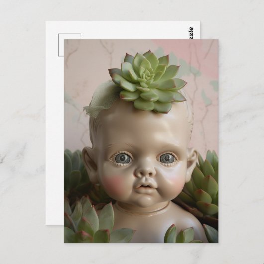 Doll in het Briefkaart Succulente Planten (Voorkant / Achterkant)