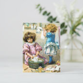 Doll Laundry Day Briefkaart (Staand voorkant)