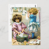 Doll Laundry Day Briefkaart (Voorkant / Achterkant)