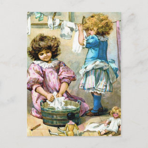 Doll Laundry Day Briefkaart