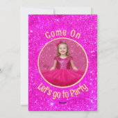 Doll Pink Gilter Invitation Birthday Party (Dos)
