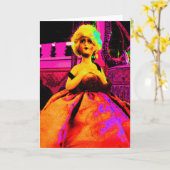 Doll Pop Art Kaart (Gele Bloem)