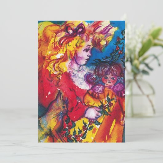 DOLL, rood blauw geel Kaart (Staand voorkant)