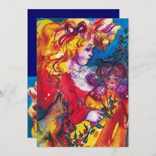 DOLL, rood blauw geel Kaart (Voorkant / Achterkant)