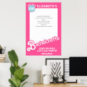 Doll Roze Bachelorette Party Foto Prop Poster (Thuiskantoor)