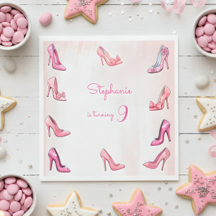 Doll roze hoge hak schoenen meisje verjaardagsfees servet