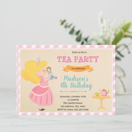 Doll tea party invitation (Debout devant)