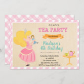 Doll tea party-uitnodiging feestdagenkaart (Voorkant / Achterkant)