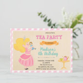 Doll tea party-uitnodiging feestdagenkaart (Staand voorkant)
