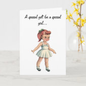 Doll van het document en Kaart van de Verjaardag (Gele Bloem)