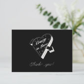 Doll verliefd zwart en wit dankkaartjes bedankkaart (Staand voorkant)