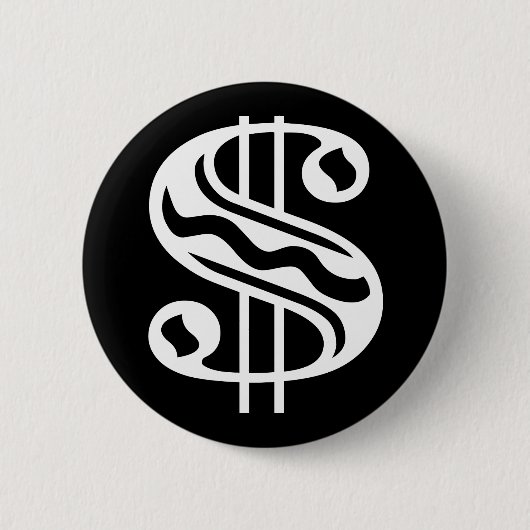Dollair Sign - White Ronde Button 5,7 Cm (Voorkant)