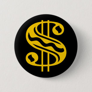 Dollar — Amber Ronde Button 5,7 Cm