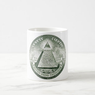 Dollar Bill Freemason Illuminati Pyramide Koffiemok