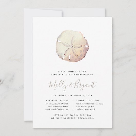 Dollar de la répétition de sable Invitation (Devant)