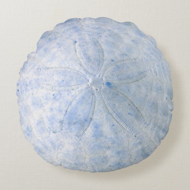 Dollar de sable bleu Coussin rond côtier nautique (Devant)