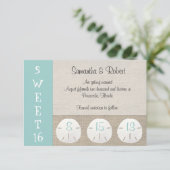 Dollar de sable & Burlap Sweet 16 Invitation (Debout devant)