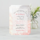 Dollar De Sable De Corail Thème Mariage Invitation (Debout devant)