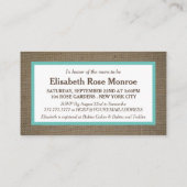 Dollar de sable et Baby shower Burlap Invitation d (Dos)