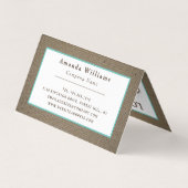 Dollar de sable et Burlap Carte de visite double f (Dos)