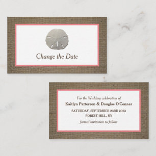 Dollar De Sable Et Burlap Modifier La Carte Date