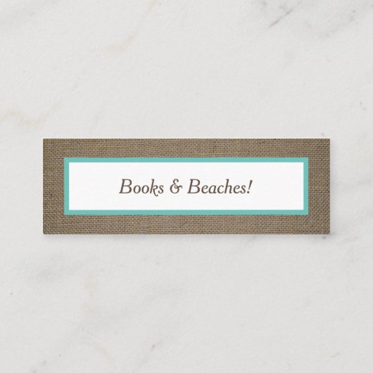 Dollar de sable et carte Signet Burlap (Dos)