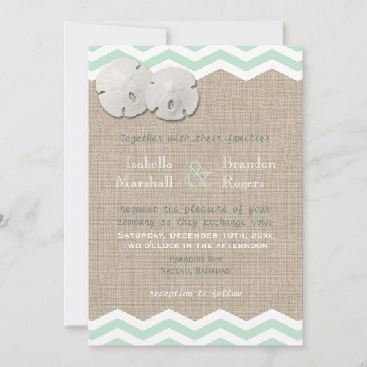 Dollar de sable et Faire-part de mariage Chevron (Devant)