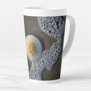 Dollar de sable et Surf de plage Photo Latte Mug