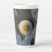 Dollar de sable et Surf de plage Photo Latte Mug (Devant)