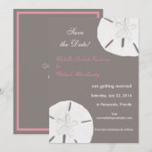 Dollar de Sable Gris Rose Save the Date (Devant / Derrière)