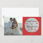 Dollar de sable Noël Carte photo Rouge et blanc (Devant / Derrière)