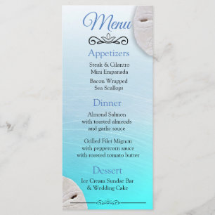 Dollar de sable océanique Aqua Blue Mariage Carte 