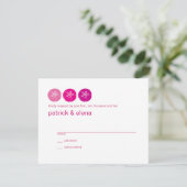 Dollar de sable rose, carte RSVP de mariage de pla (Debout devant)