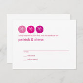Dollar de sable rose, carte RSVP de mariage de pla (Devant / Derrière)