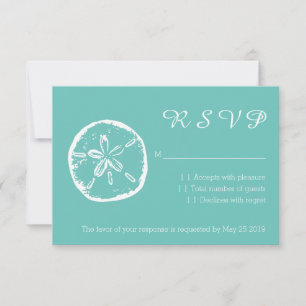 Dollar de sable Turquoise RSVP cartes de mariage d