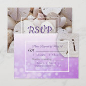 Dollar de sable violet Océanique Mariage carte RSV (Devant / Derrière)