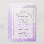 Dollar De Sable Violet Thème Mariage Invitations (Devant / Derrière)