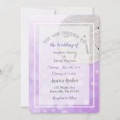Dollar De Sable Violet Thème Mariage Invitations (Devant)