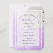 Dollar De Sable Violet Thème Mariage Invitations (Devant)
