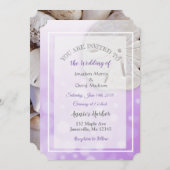 Dollar De Sable Violet Thème Mariage Invitations (Devant / Derrière)