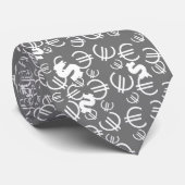 Dollar Jaune Funky Euro Motif Cravate (Roulé)